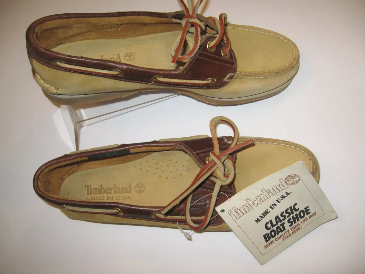 Scarpe da barca Timberland classiche impermeabili da donna in pelle cucite a man
