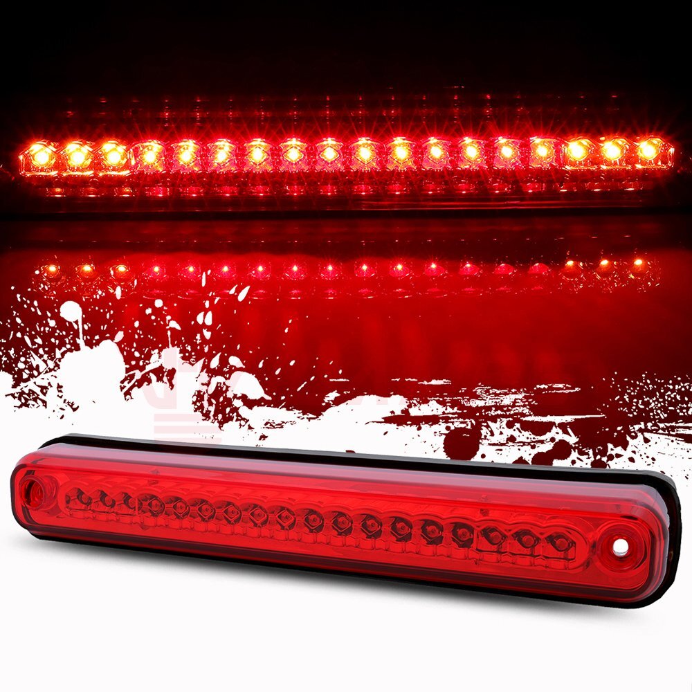 LED Thrid 3RD Brake Cargo Light Lamp Red Lens for 95-98 GMC Sierra Chrome