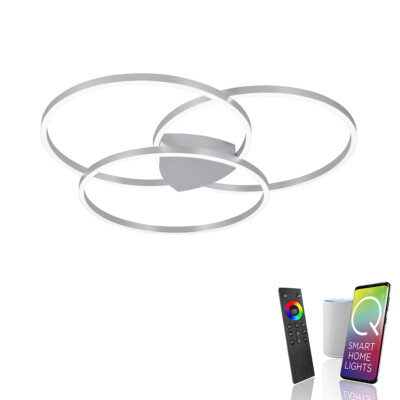 LED Deckenlampe Smarthome warmweiß - kaltweiß 3 Ringe Ringform Wohnzimmer XL