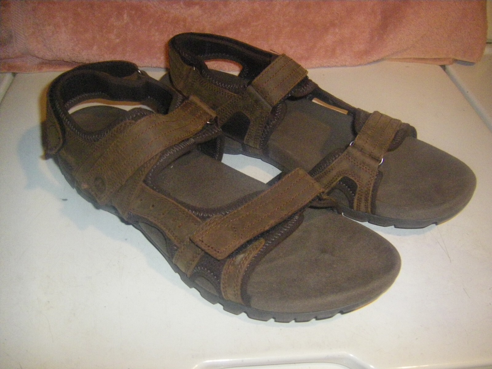 Sandali MERRELL Dark Earth taglia 12 cinturino alla caviglia in pelle marrone