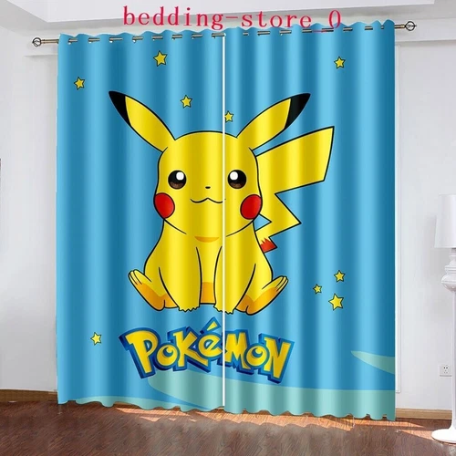 Tende Oscuranti 3D Spesse Bambini/Pokemon Pikachu Anello Termico Occhiello Superiore/Tende - Foto 9 di 93