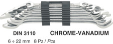 SERIE SET KIT 8 CHIAVI CHIAVE FISSE CROMATE DA 6 A 22 MM FERVI CROMO VANADIO