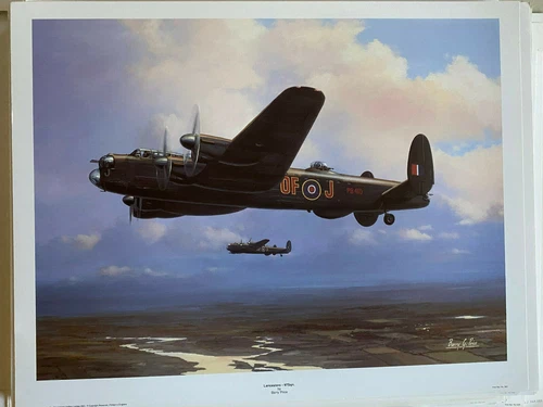 RAF Vomber Aviation art print Lancasters - 97 Squadron by Barry Price. - product listing photo