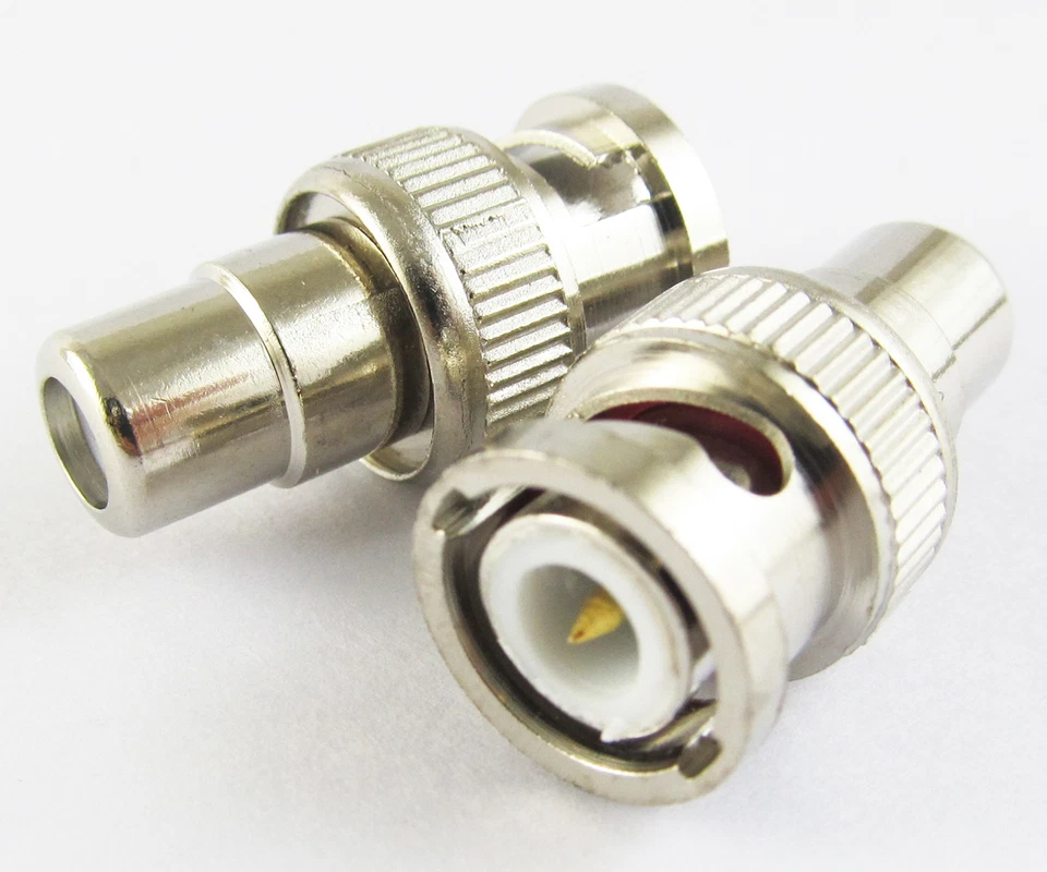 20pcs BNC Male To RCA Female Jack Straight CCTV Connector Adapter Nickel Plated - Image 2 of 4