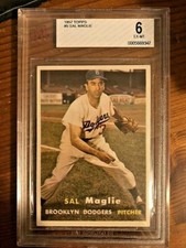 1957 Topps Baseball Card #4 Johnny Logan BVG 6