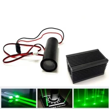 532nm 50mW Green Laser Module Dot Fat Beam Bar Stage Light 5V 22x70mm w/Heatsink