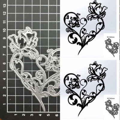 Heart Flower Metal Cutting Dies Embossing Stencil Paper Card ...
