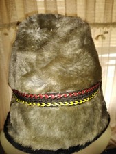 BLOW OUT SALE  Vintage Faux Fur Winter Hat USA Made Russian Ushanka    ts17j