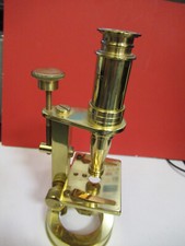 ANTIQUE DISPLAY BRASS COLLECTABLE MINI MICROSCOPE OPTICAL AS PICTURED R3-C-31