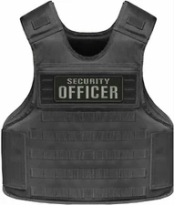 SECURITY Officer EMBROIDERY PATCH 2.5x7 hook  ON back GRAY ON BLACK