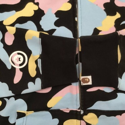 BAPE Multi camo Shark full zip hoodie cotton candy camo A Bathing