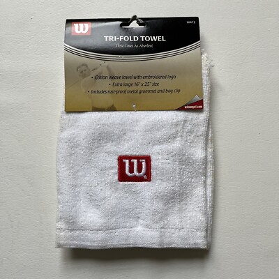 Vintage Embroidered Willson Tri-Fold Golf Towel 16x25 With Metal Grommet
