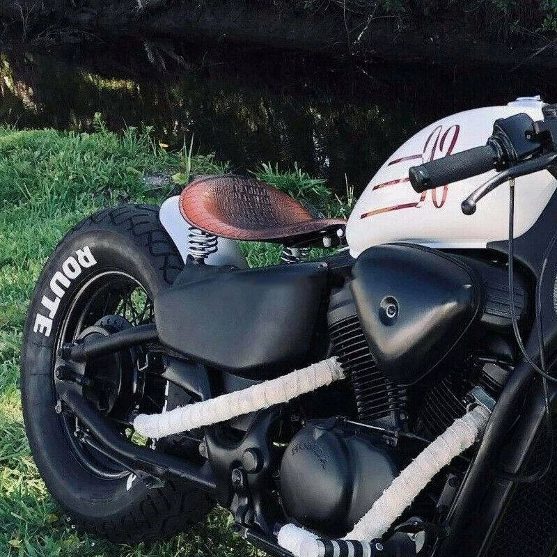 Asiento individual de resorte de cuero de cocodrilo para motocicleta Suzuki Intruder Volusia 800 JQ Foto 2 de 4