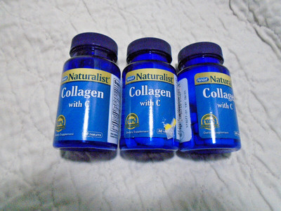 3x Rexall Naturalist Collagen With C - - 30 Tablets Each 08/25