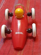 Vintage BRIO Wood Toy Race Car Made In SWEDEN  RED 