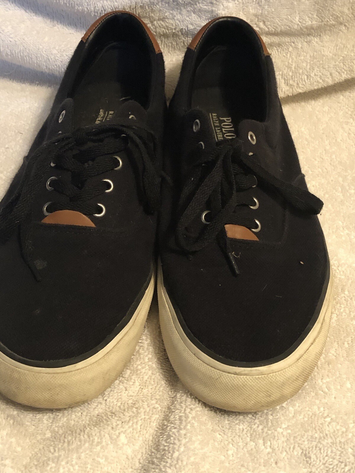 Scarpe sneakers Polo Ralph Lauren nere con logo pony bianco suola 12 ammortizzata