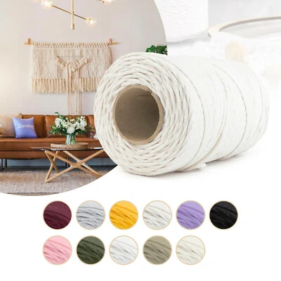 FASTMASTER MAKRAMEE GARN 11 Farben Makrameekordel 100m-1000m 3mm 5mm 100% Natur Baumwolle