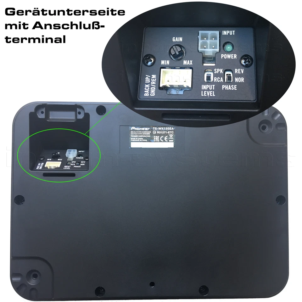 PIONEER TS-WX130EA AKTIV SUBWOOFER 160W kompakt platzsparend leistungsstark Bass - Bild 3 von 4