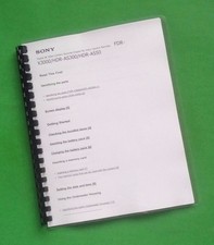 Owners Manual for Sony VCR HDR AS300 AS50 FDR X3000 131 Pages W/Clear Covers