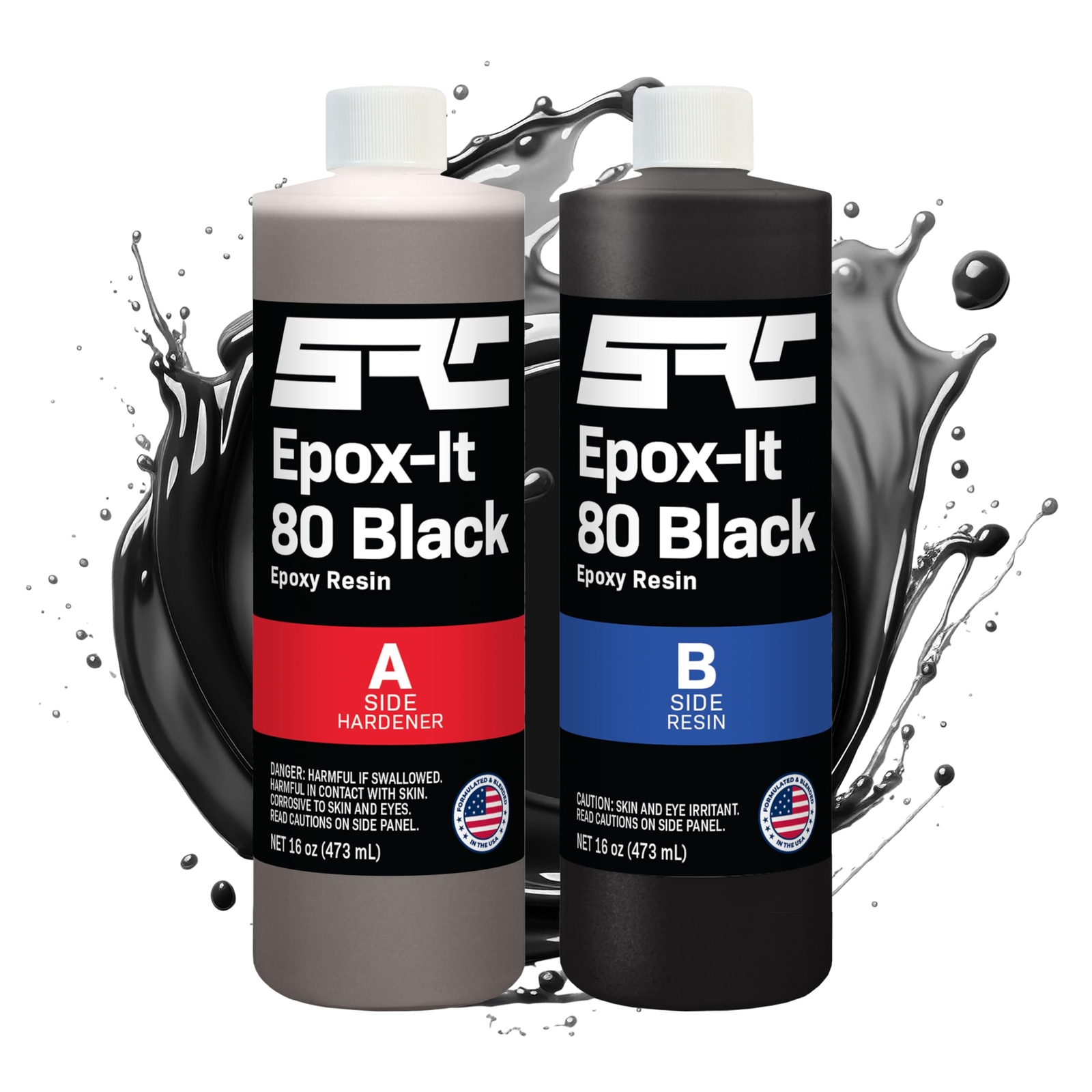 Black Epoxy Resin 32 Oz Kit for High-Gloss DIY Art Jewelry and Tabletops
