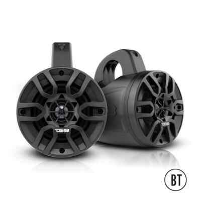 DS18 4'' Bluetooth Amplified Marine Wakeboard Wake Tower Golf ATV Speakers Black