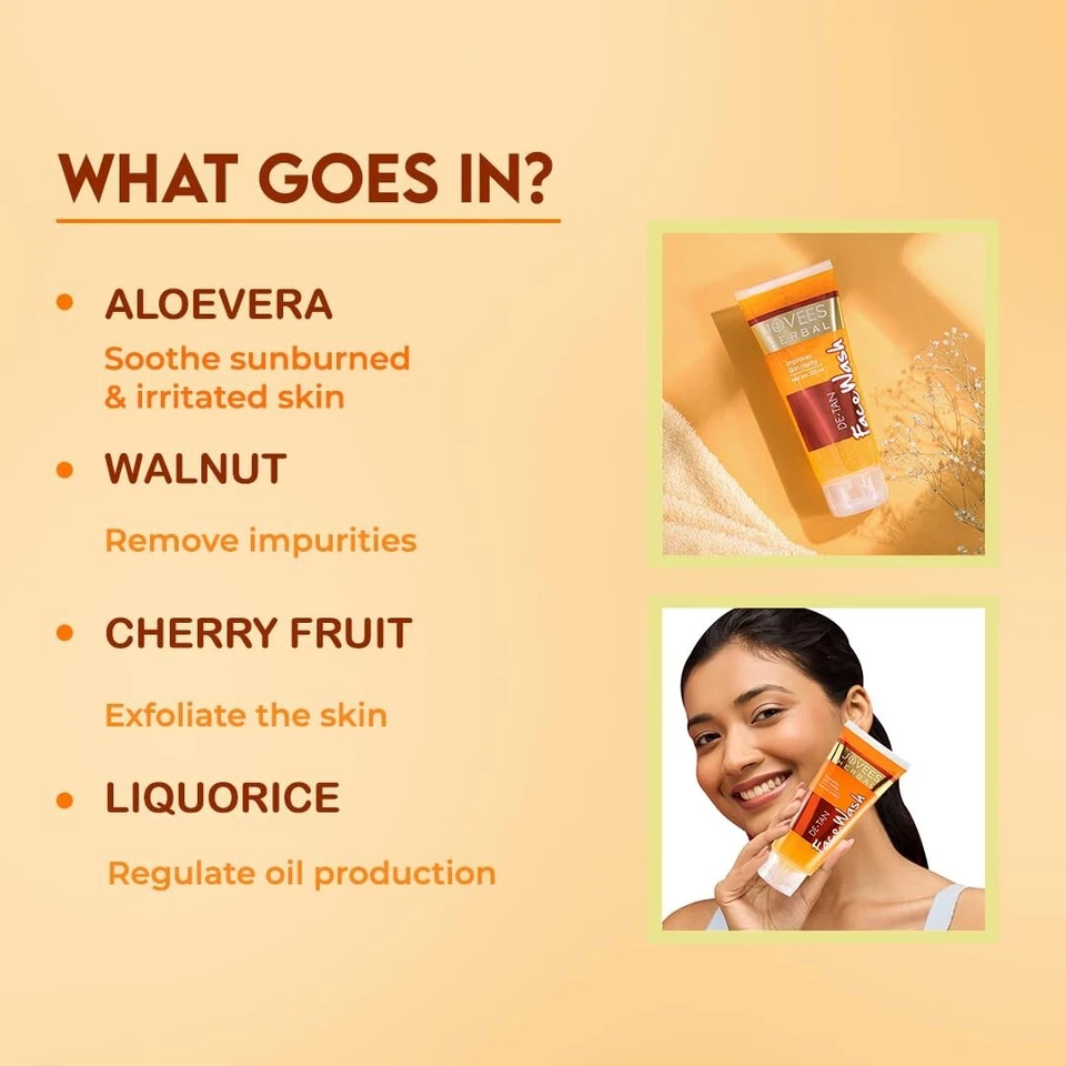 Jabón facial Jovees Herbal De-Tan | Para mujeres/hombres | Eliminación de bronceado, iluminador 120 ml Foto 3 de 4