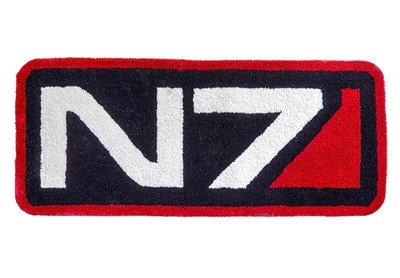 Mass Effect N7 Tufted Area Rug Logo Carpet Mat 48x20 Official
