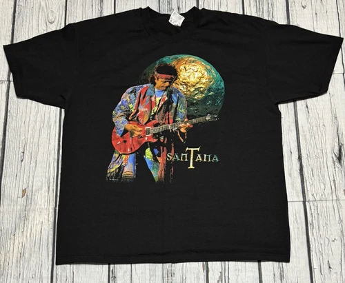 Santana Carlos Santana Concert Black T-Shirt Or 1990s vintage concert t-shirt, vintage, size XL, single stitch, B+ condition