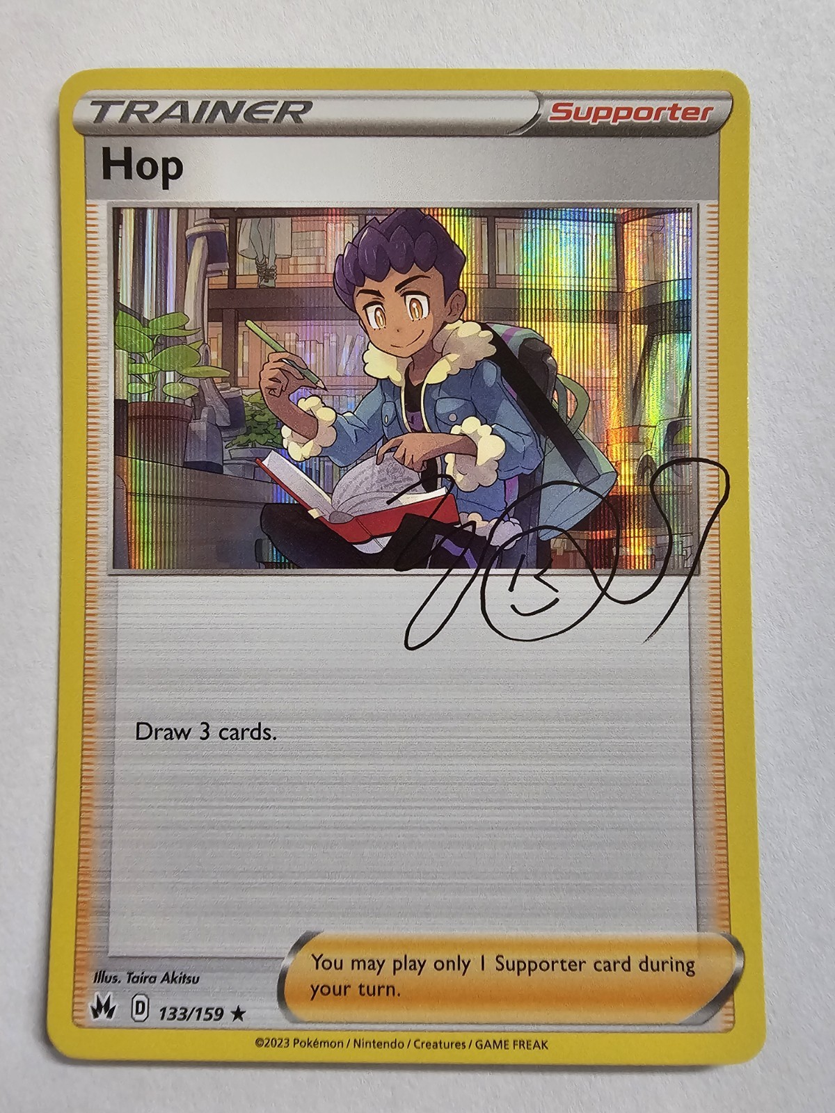 Hop Signature Holo Rare Pokemon Card 133/159 Crown Zenith Near Mint