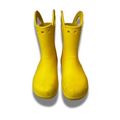 Crocs Kids Rain Boots Yellow Size J2 Waterproof Pull-On Boots Youth