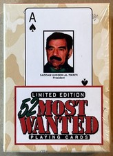 Saddam Hussein Iraq War Limited Edition 52 Most Wanted Playing Cards Sealed NEW