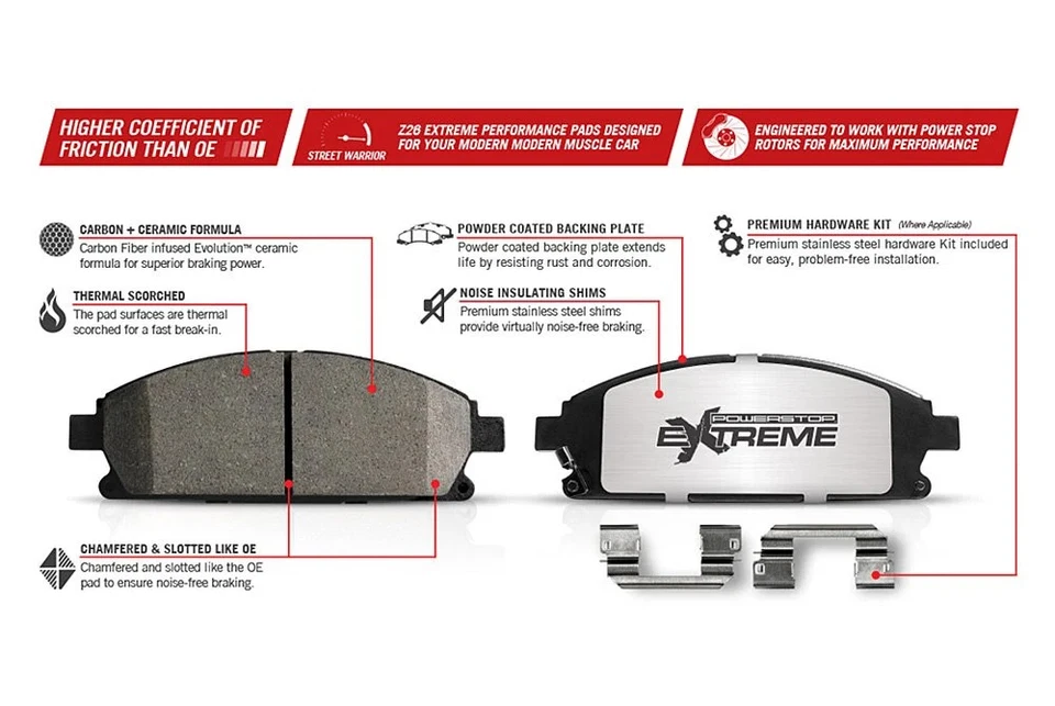 PowerStop Z26-1853 Brake Pads For Ford Mustang 2016-2020 Front Foto 3 de 4