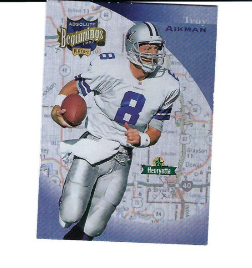 Troy Aikman #101 Football Cards 1997 Playoff Absolute trading card — raw and PSA graded price guide