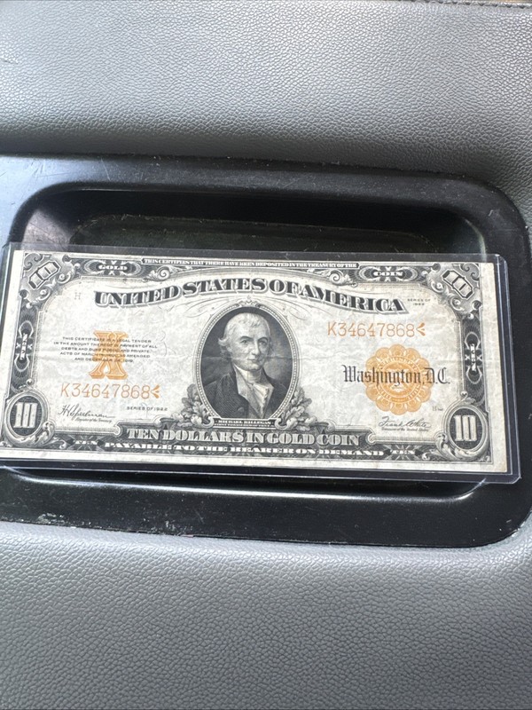 1922 $10 Large Gold Certificate Hillegas Fr 1173 Speelman White High Grade