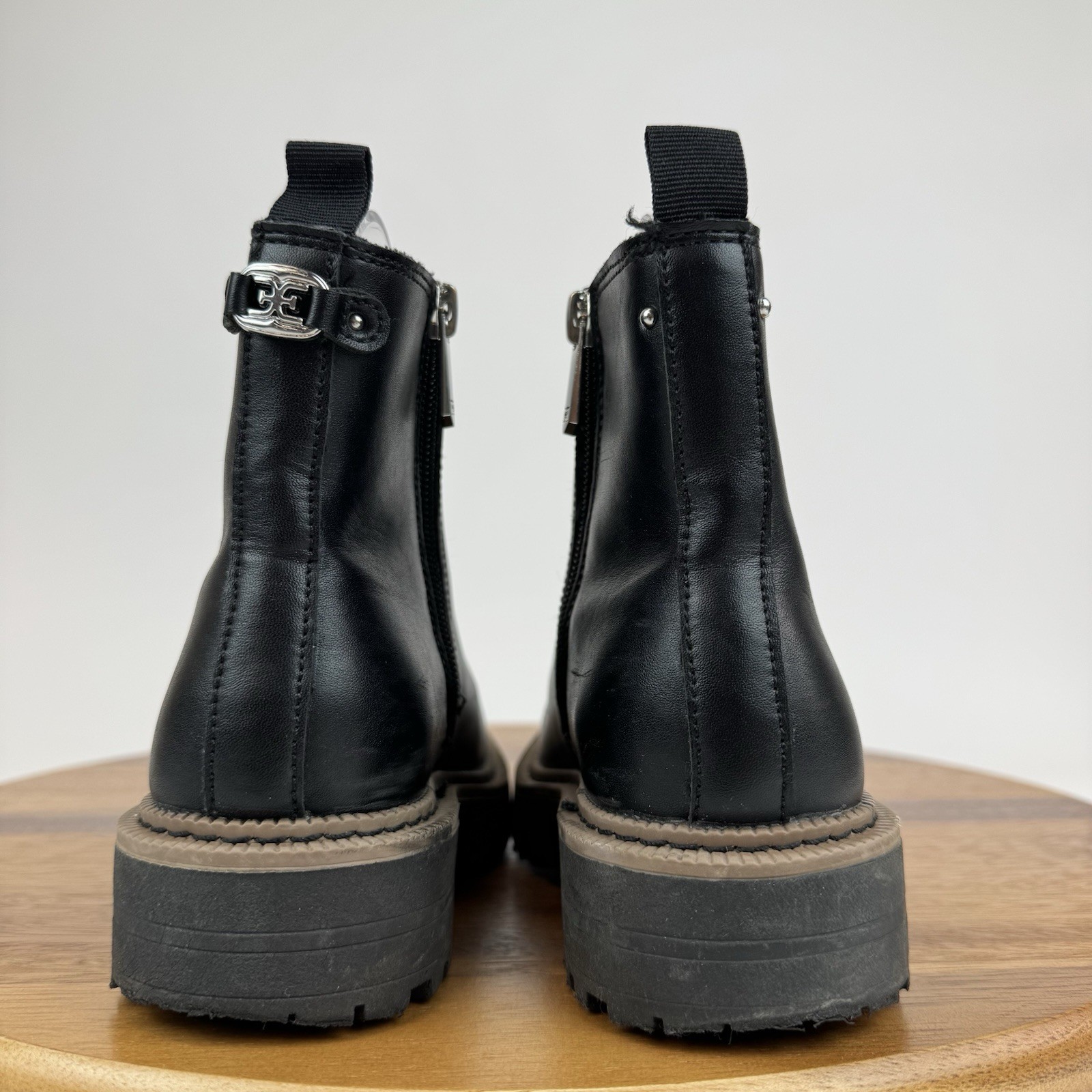 SAOLA Stivali Chelsea Sam Edelman Laguna suola a strappo neri medi taglia 12 C