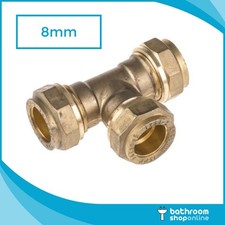 8mm Compression Equal Tee Brass Pipe Fitting – Multi Pack 1 2 5 10 25