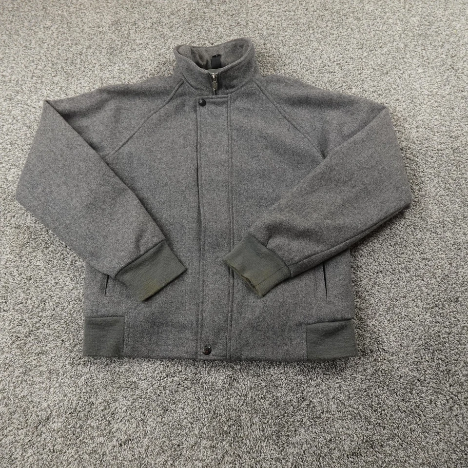 VTG North Face Jacket Mens M Gray Wool Bomber Coat Full Zip Outdoors USA 90s - Image 2 of 4