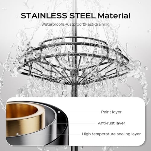  Shower Caddy Tension Pole: 4-Tier Rustproof Bathroom Corner Shelf Black