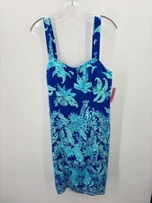 Pre-Owned Lilly Pulitzer Blue Size 10 Knee Length Sleeveless Dress