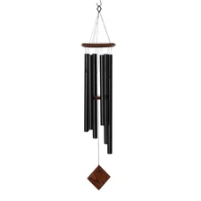 Woodstock Chimes Black & Teak Chime of Earth Wind Chime