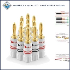 24K Gold Plated Banana Plugs for Audio Speakers and Amplifier Connections