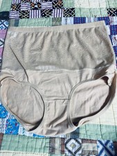 Vintage Sissy Granny Panties Size L Cotton High Waisted Intricate Panel