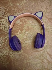 Bluetooth  headphones Cat ears with LED Lights Comfortable Wireless Headset.