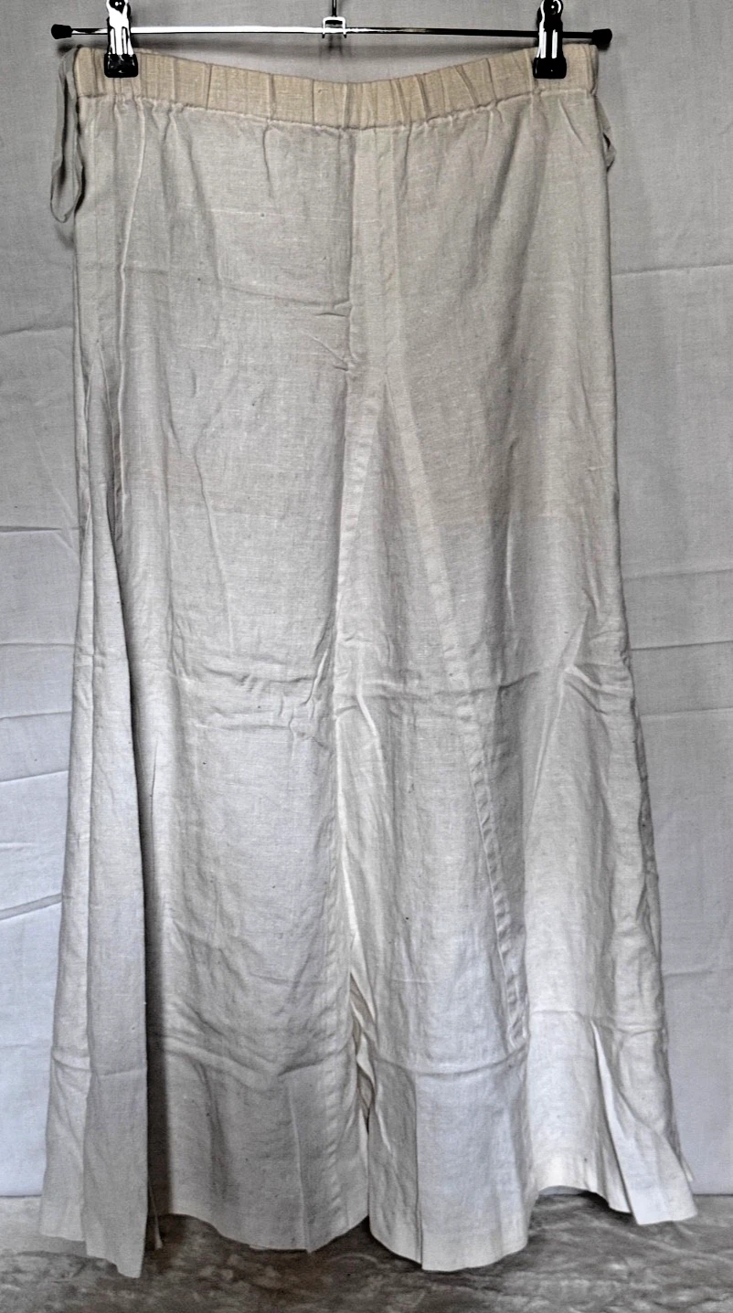 JENNA 100% Linen Maxi Skirt Women Size 8 Off White Long Flowy Boho Resort