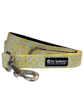 Daisy Floral Yellow  Navy Designer Floral Dog Leash