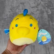 Squishmallows Disney Flounder Plush Yellow Blue Fish Stuffed Animal Toy