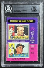 ROGER MARIS DICK GROAT BGS AUTH 1975 TOPPS #198 BAS AUTH AUTO SIGNED YANKEES 307