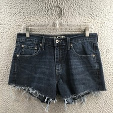 Signature by Levi Strauss Slim Cut-Off Short Womens 37 Blue Denim Cotton Blend