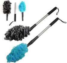 23 Inch Long Handle Back Scrubber with Adjustable Head and 1 Replacement Loofah