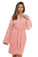 Just Love Women's Plush Fleece Bathrobe, Shawl Collar Jacquard Robe with Tie ...